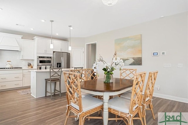 123 Canter Ct, Savannah, GA 31406 - dining area featuring wood finished floors, baseboards, and recessed lighting