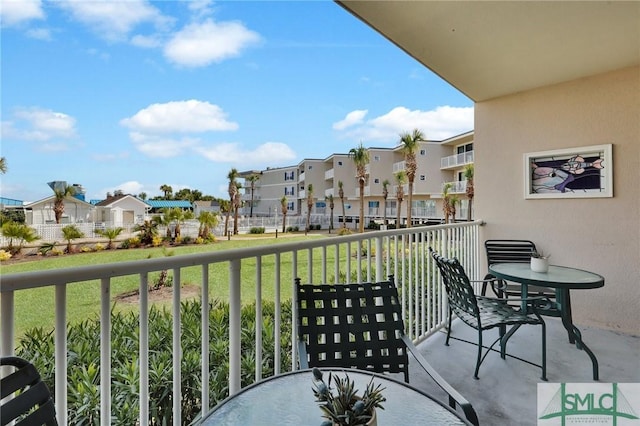 balcony with a residential view