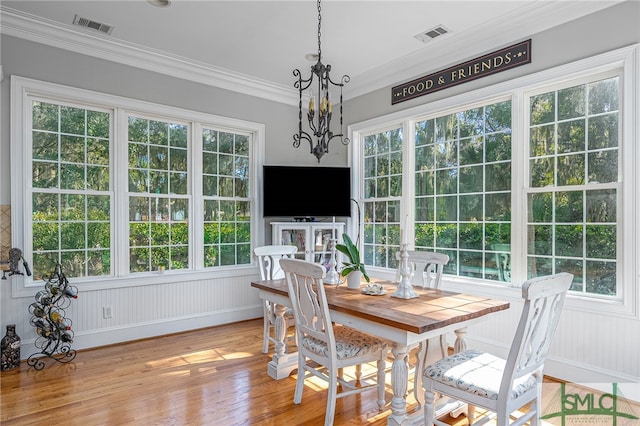 sunroom with visible vents and a wealth of natural light