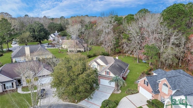 bird's eye view with a residential view