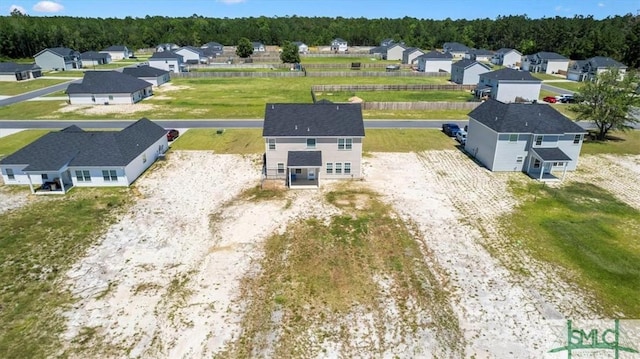 drone / aerial view with a residential view