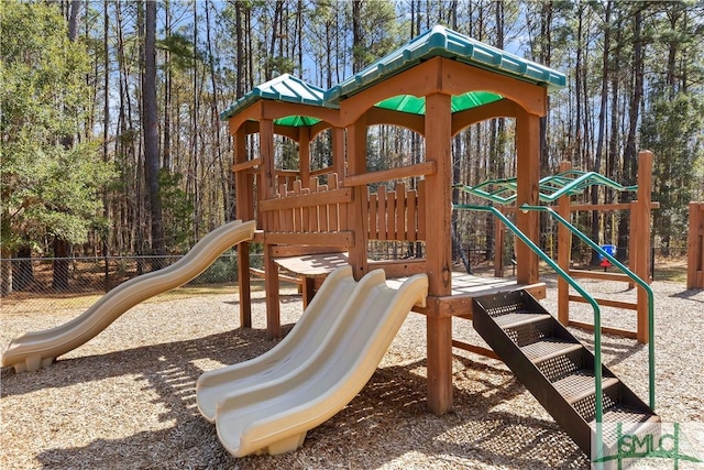 view of community jungle gym