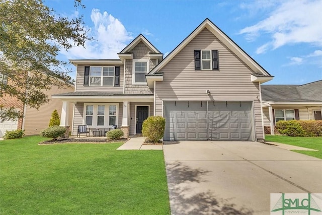 view of front of home featuring a front yard and driveway