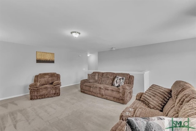 living room featuring baseboards and carpet floors