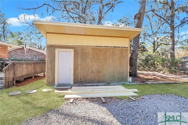 view of shed