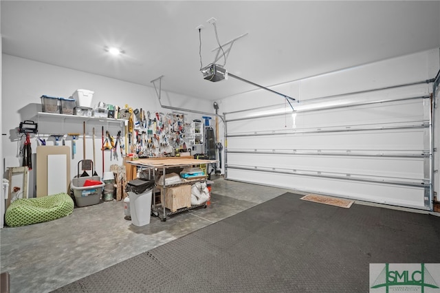 garage featuring a garage door opener