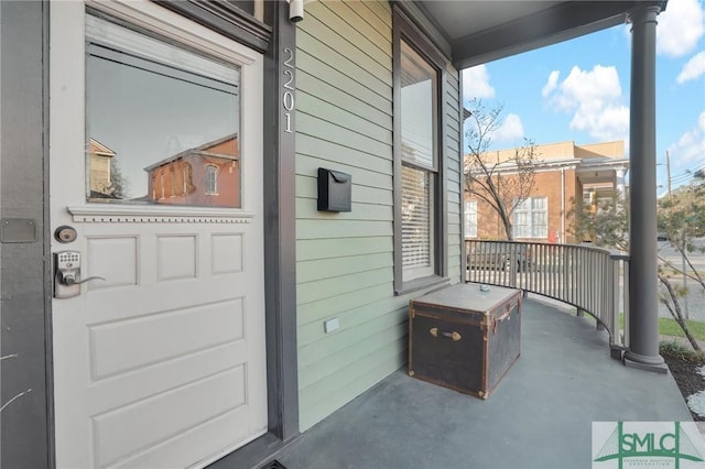 exterior space with covered porch