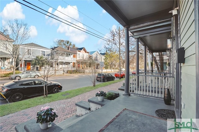 view of patio / terrace featuring a residential view