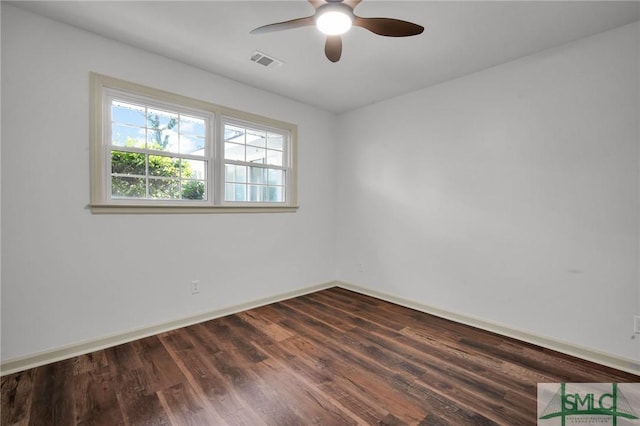 105 Carlton Rd, Savannah, GA 31410 - spare room featuring dark wood-style flooring and a ceiling fan