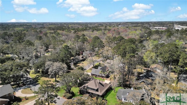 bird's eye view with a view of trees