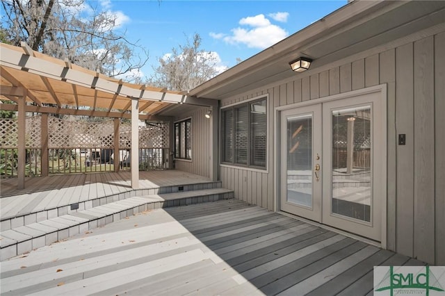 deck featuring a pergola