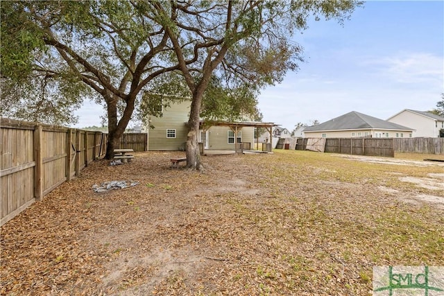 view of yard featuring a fenced backyard