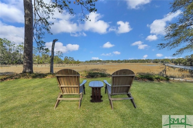 view of yard featuring a rural view