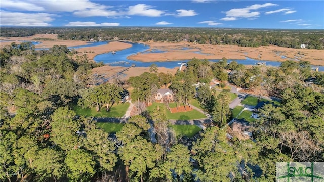 aerial view with a forest view