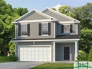 view of front of property featuring driveway and a garage