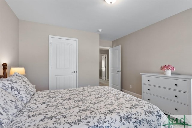 bedroom with baseboards