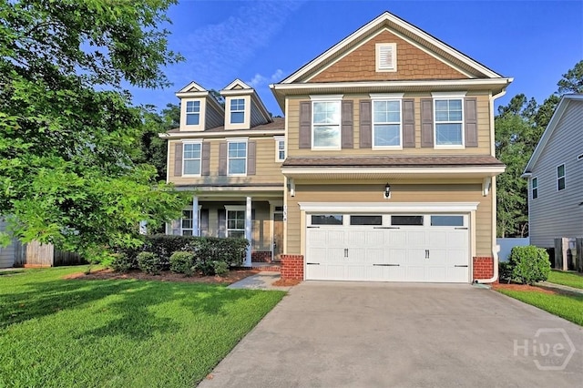 130 Tahoe Dr, Pooler, GA 31322 - view of front of home featuring a front yard, an attached garage, concrete driveway, and brick siding