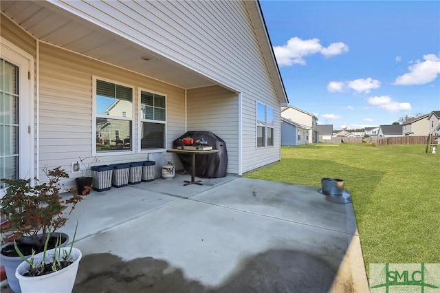 view of patio with a grill