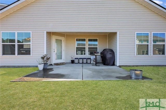 view of patio with area for grilling