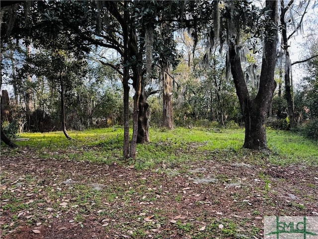 view of landscape with a forest view