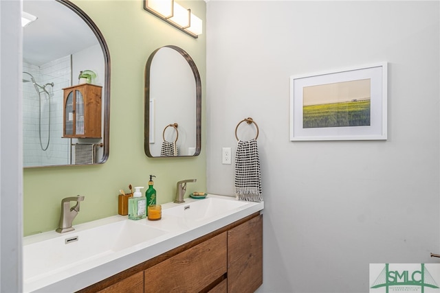 full bath featuring a sink and double vanity