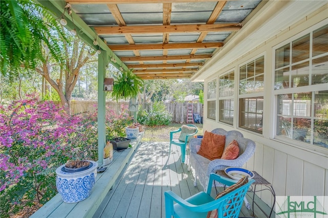 wooden deck with fence