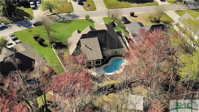 bird's eye view featuring a residential view