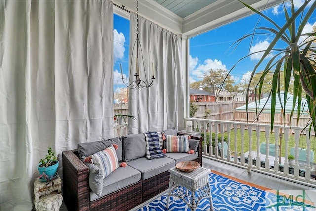 sunroom / solarium with plenty of natural light