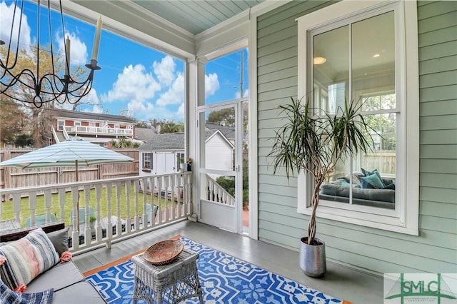 view of sunroom / solarium