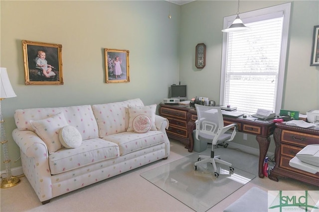 view of carpeted office