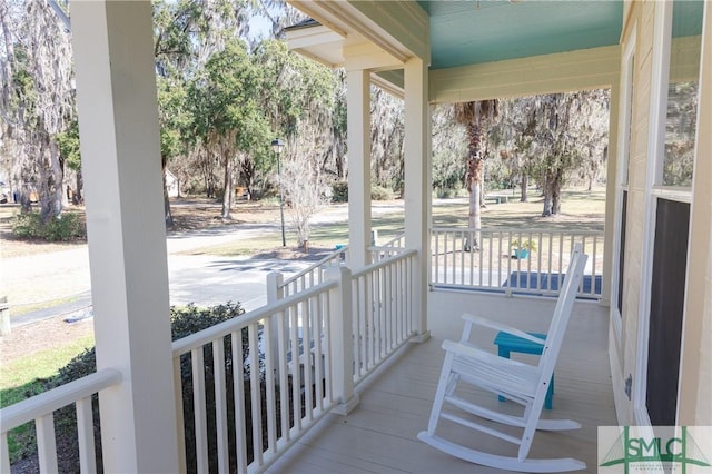 balcony with covered porch