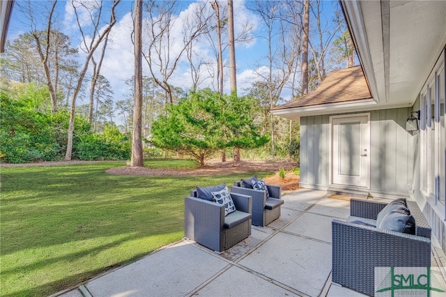 view of patio / terrace with an outdoor hangout area