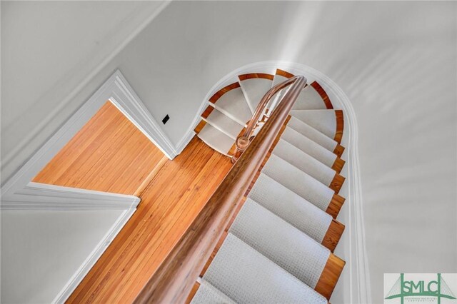 114 W Bolton St, Savannah, GA 31401 - staircase featuring wood finished floors