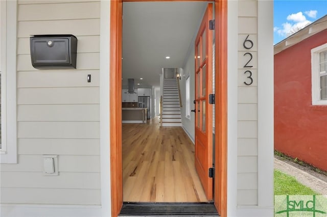 view of doorway to property