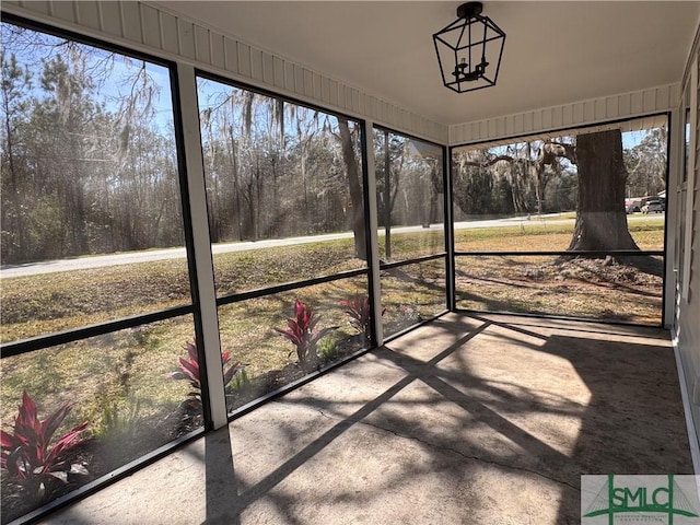 view of unfurnished sunroom