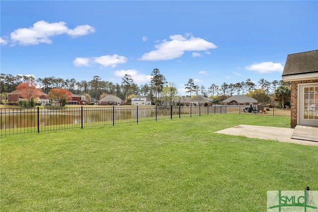 view of yard with a patio area and fence