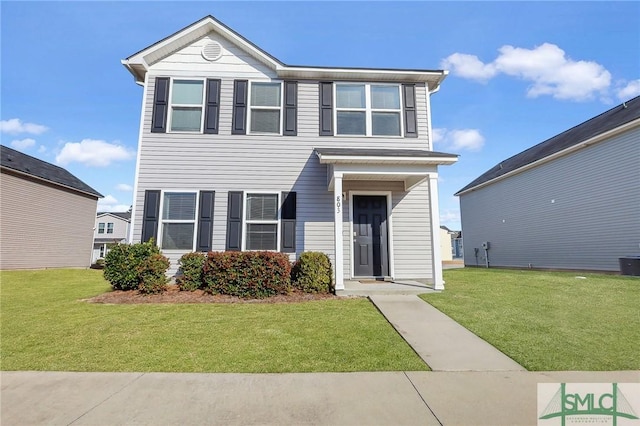 view of front of house with a front yard