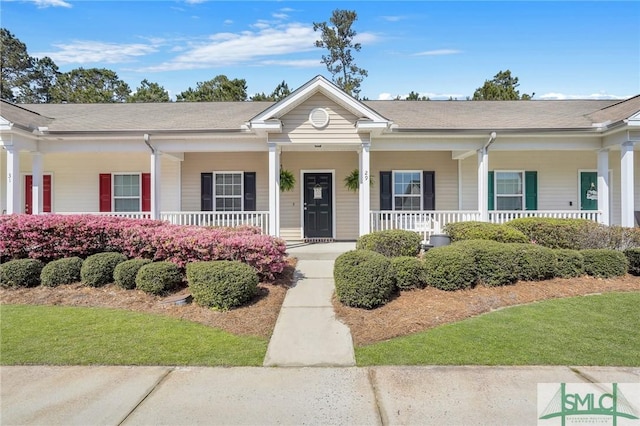 view of front of property with covered porch