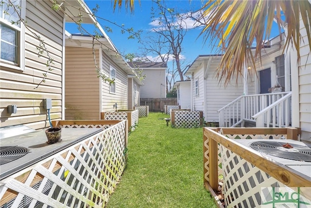 view of yard featuring fence