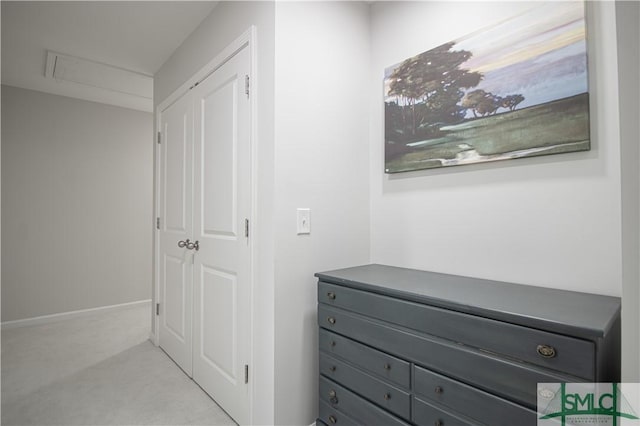 hallway featuring carpet floors