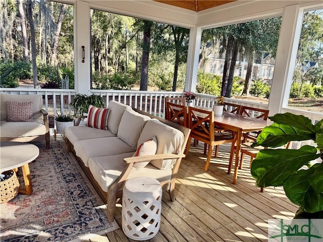 view of sunroom