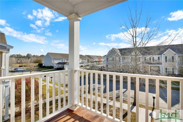 balcony with a residential view