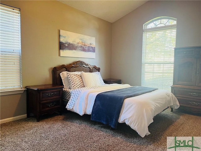 270 Lancaster Way, Richmond Hill, GA 31324 - carpeted bedroom featuring baseboards and lofted ceiling