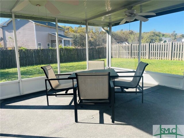 270 Lancaster Way, Richmond Hill, GA 31324 - sunroom with a ceiling fan