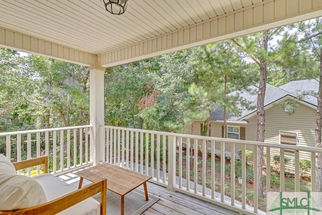 view of wooden deck