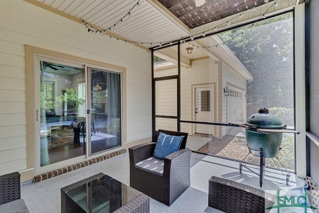view of sunroom