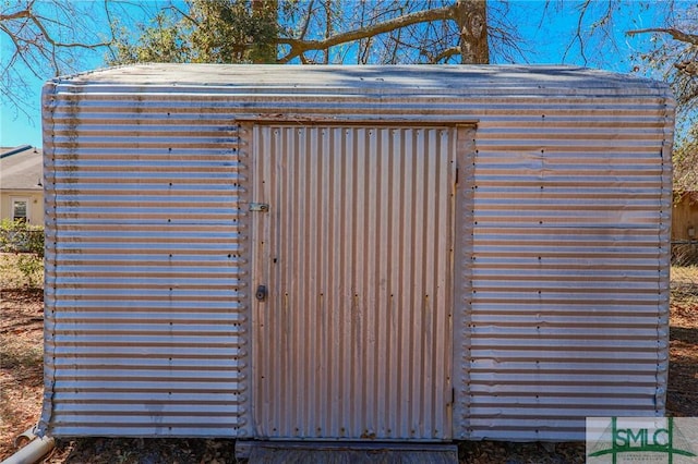 view of shed