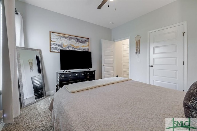 55 Saddlebrush Rd, Ellabell, GA 31308 - carpeted bedroom with baseboards and ceiling fan