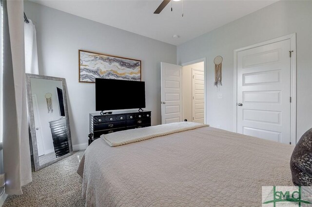 55 Saddlebrush Rd, Ellabell, GA 31308 - bedroom featuring carpet floors, baseboards, and ceiling fan
