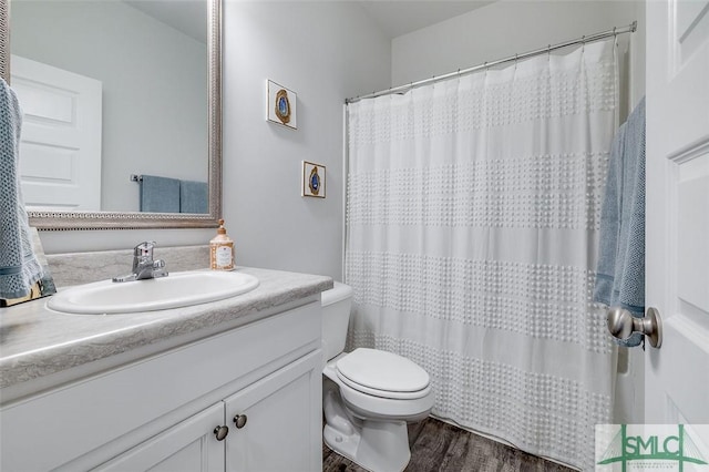 55 Saddlebrush Rd, Ellabell, GA 31308 - full bath featuring toilet, vanity, and wood finished floors